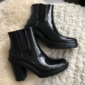 HUNTER mid heel rain boot